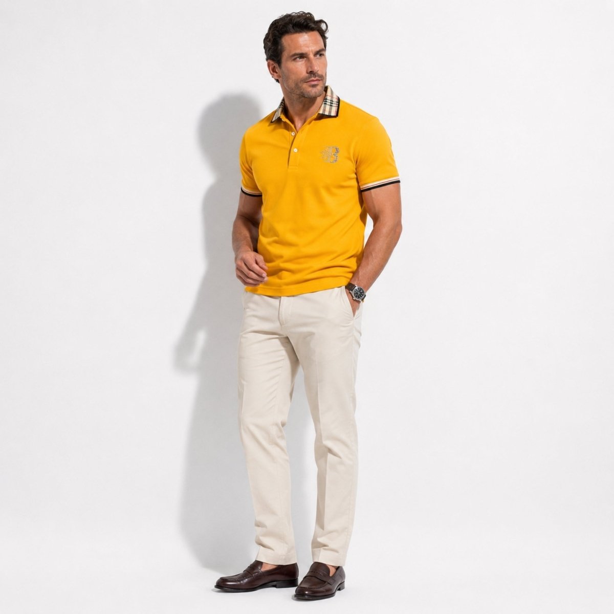 Chance | Men's Elegant Polo Shirt with Check Collar