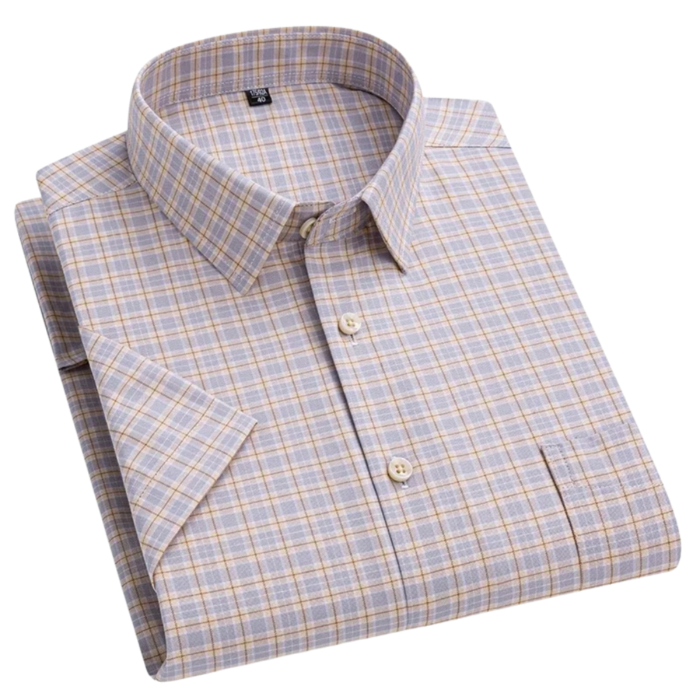 Cole | Men's Summer Striped Short Sleeve Shirt with Pocket