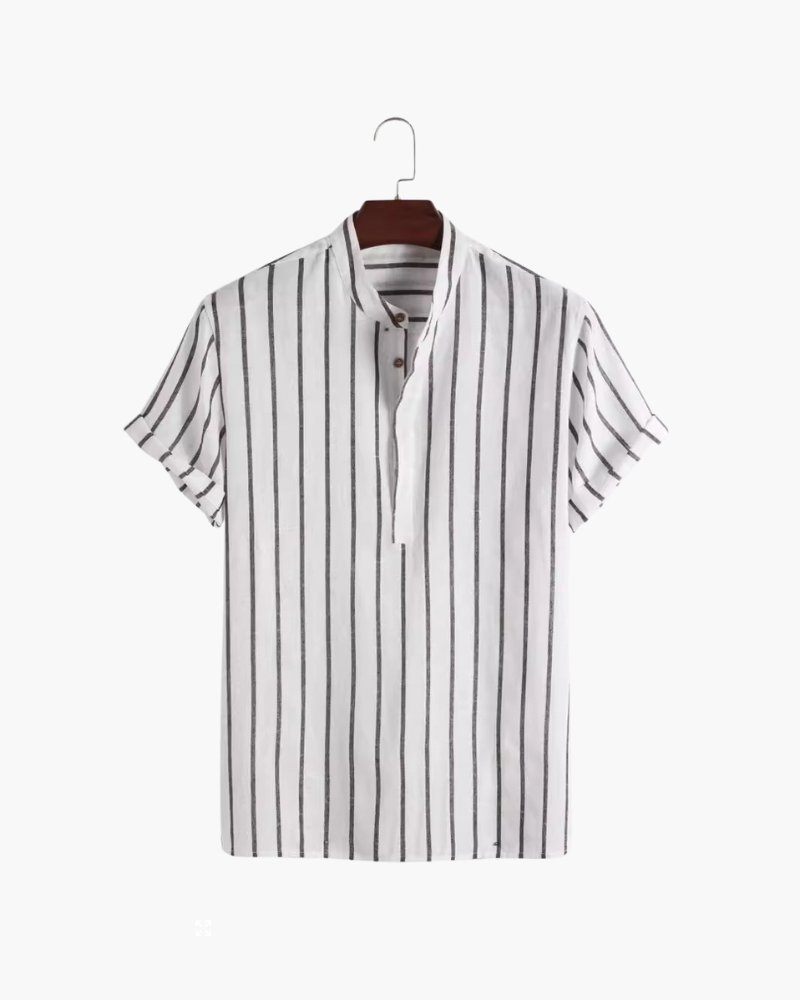 Tyler | Men's Classic Sailor Striped Polo with Open Collar