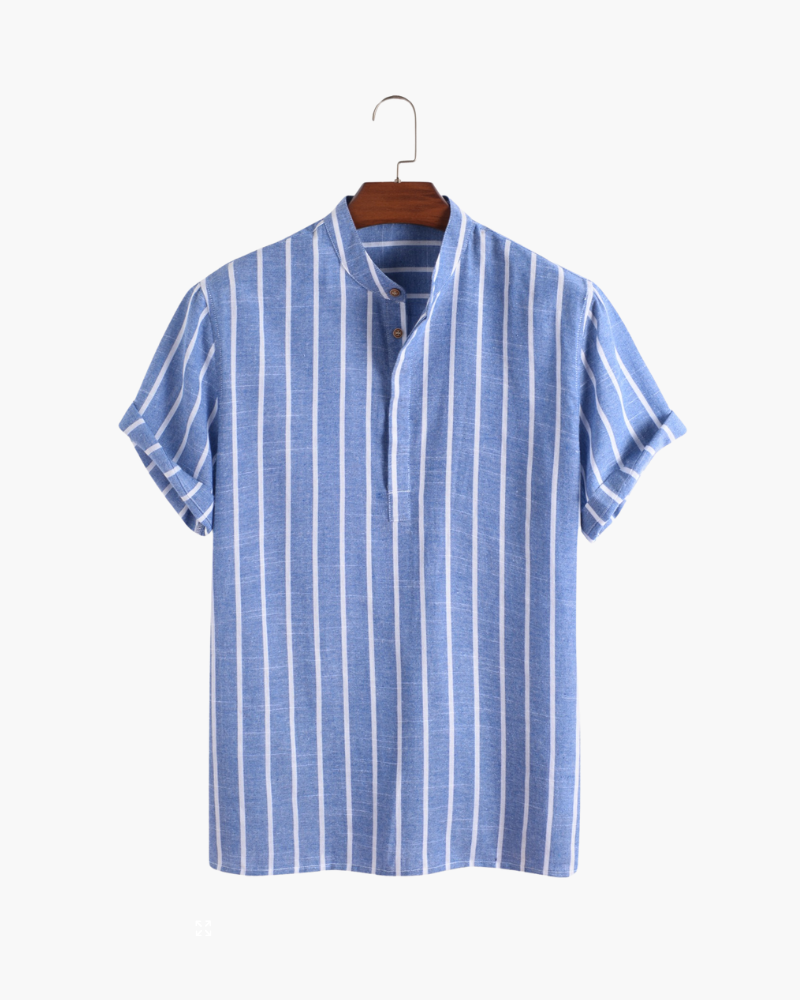 Tyler | Men's Classic Sailor Striped Polo with Open Collar