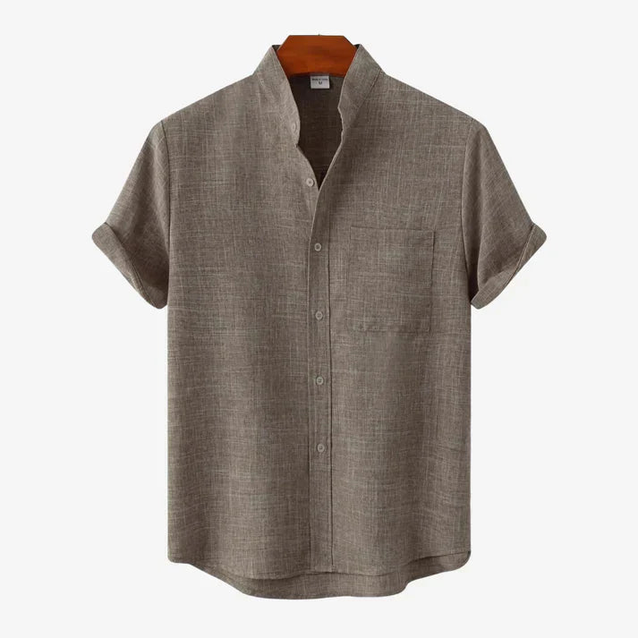 Bruce | Men's Summer Shirt with Collarless Design
