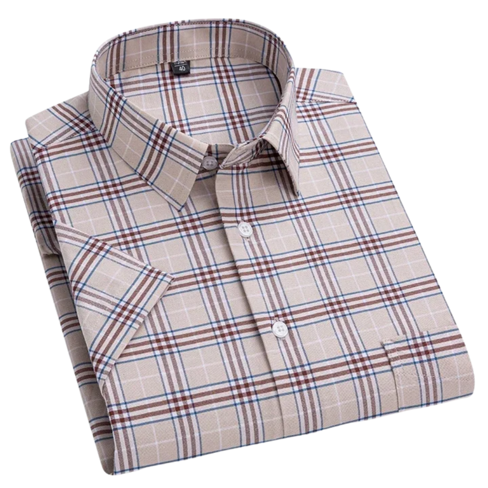 Cole | Men's Summer Striped Short Sleeve Shirt with Pocket