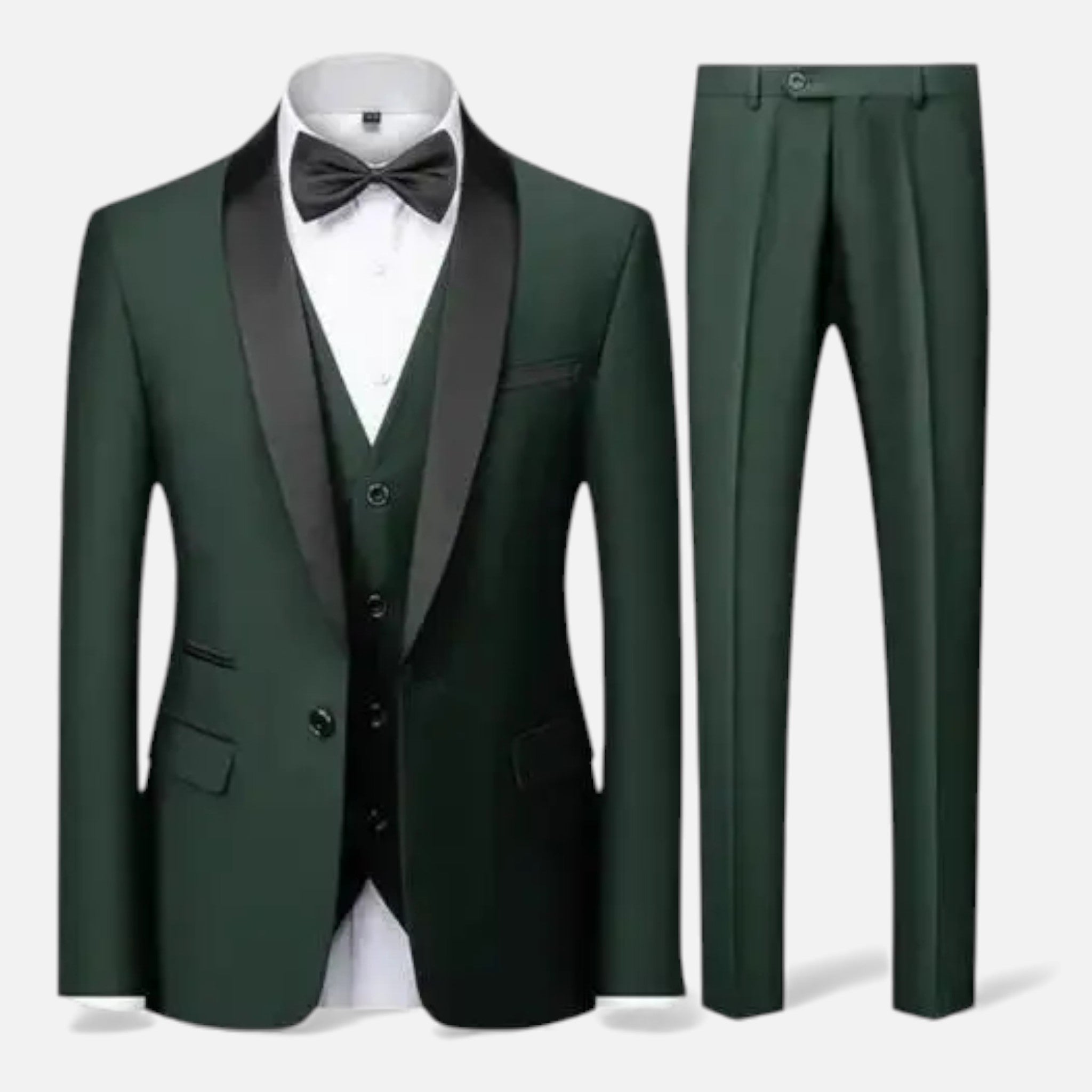 George | Men's Formal Wear Three Piece Suit with Satin Lapel