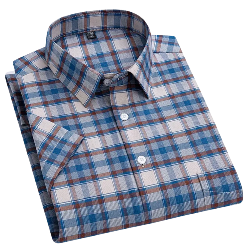 Cole | Men's Summer Striped Short Sleeve Shirt with Pocket