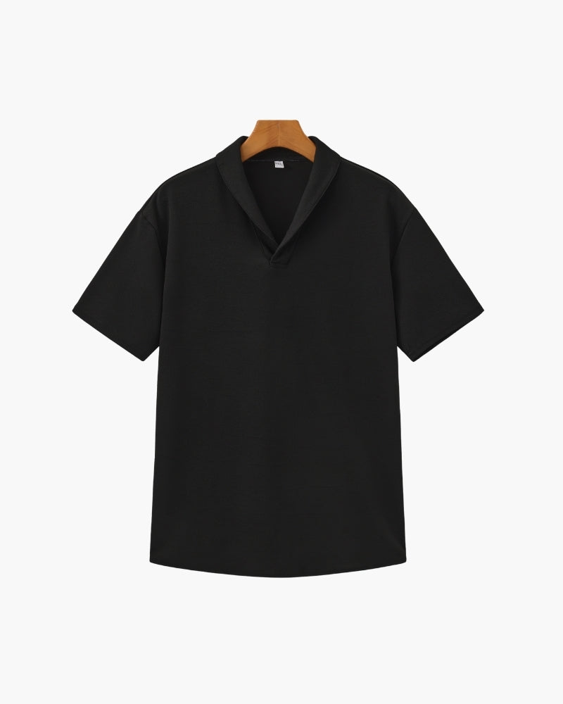 Casey | Men's Casual Short Sleeve Shirt & Pants Two-Piece Set with V-Neck