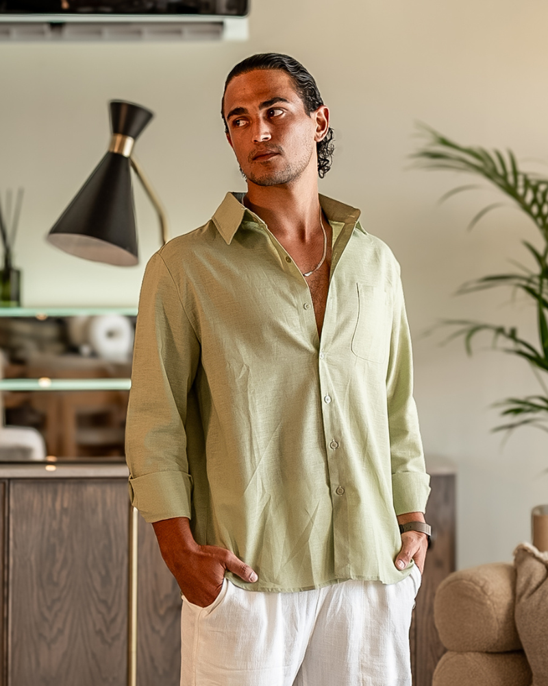 Carlos | Men's Casual Button Down Shirt with Chest Pocket