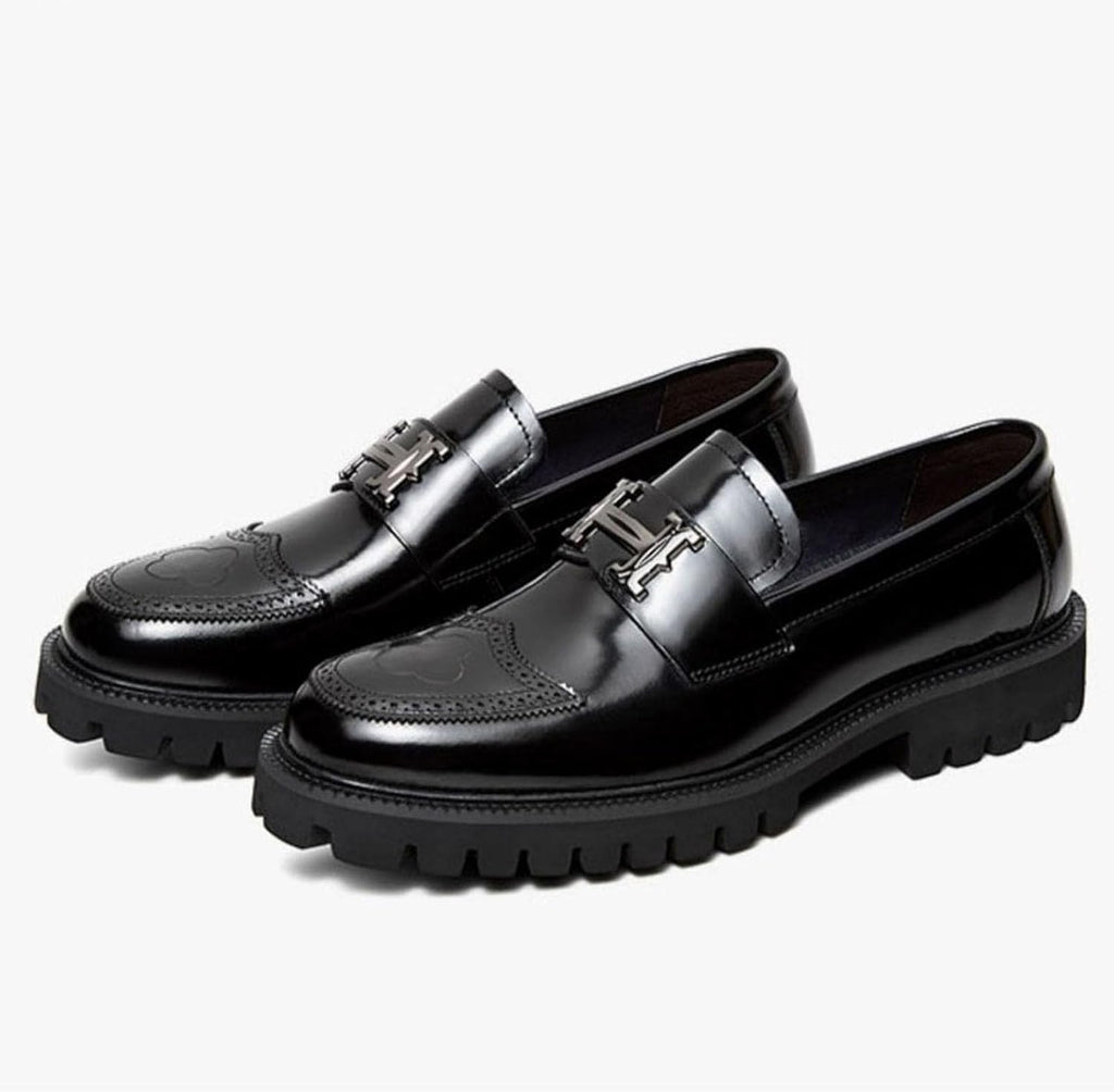 Kayden | Men's Modern Platform Loafers with Metal Bit Detail