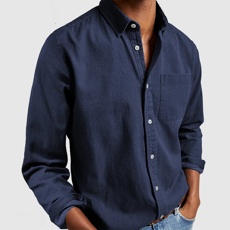 Samuel | Men’s Relaxed Long Sleeve Shirt with Button Front