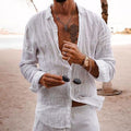 Brody | Men’s Summer Long Sleeve Shirt with Button Front