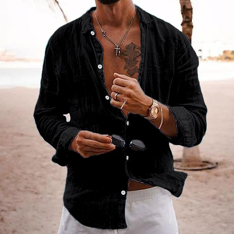 Brody | Men’s Summer Long Sleeve Shirt with Button Front