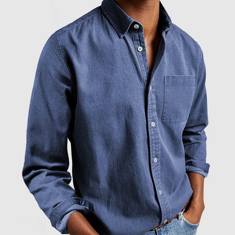 Samuel | Men’s Relaxed Long Sleeve Shirt with Button Front