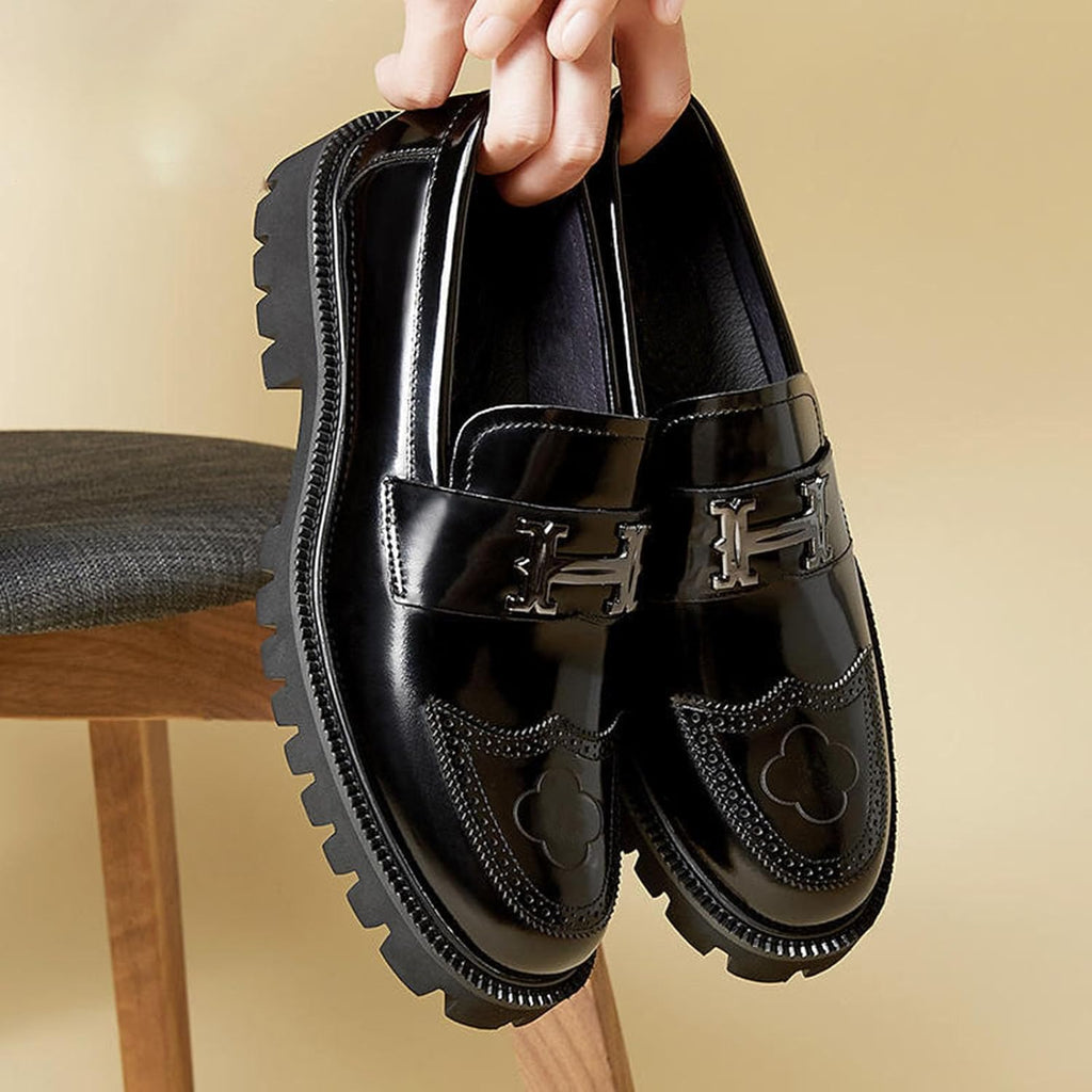 Kayden | Men's Modern Platform Loafers with Metal Bit Detail