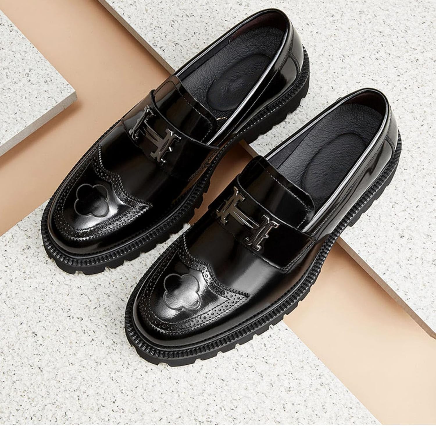 Kayden | Men's Modern Platform Loafers with Metal Bit Detail