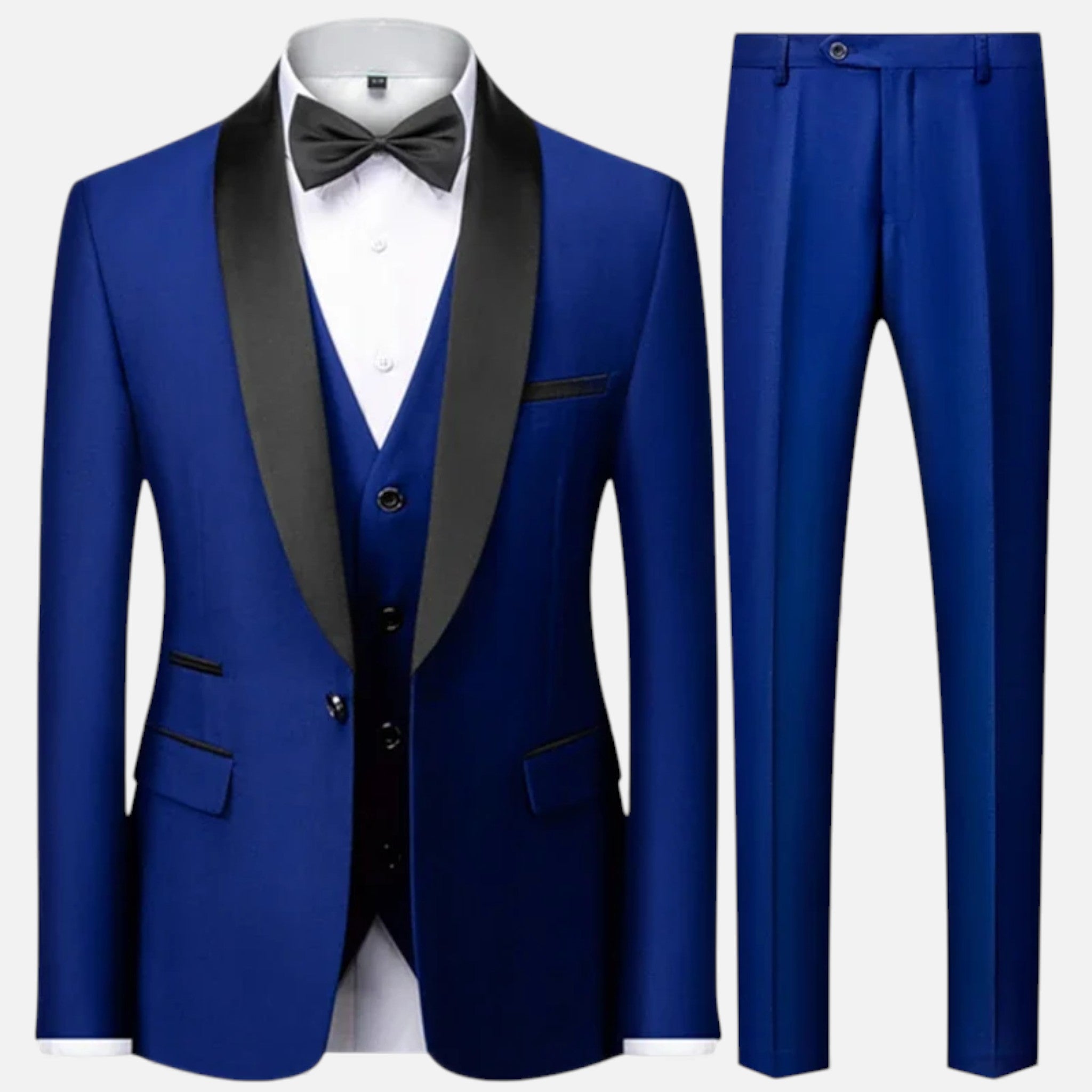 George | Men's Formal Wear Three Piece Suit with Satin Lapel