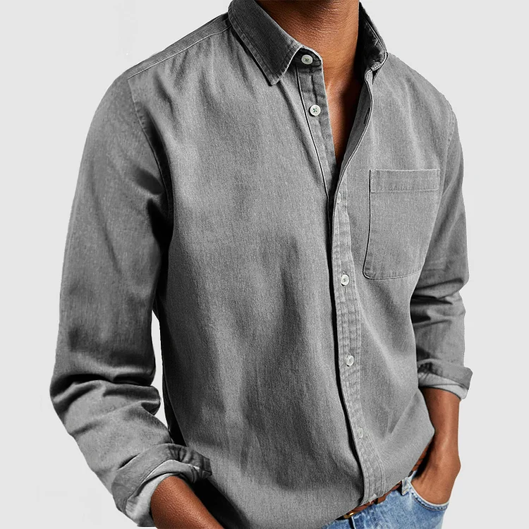 Samuel | Men’s Relaxed Long Sleeve Shirt with Button Front