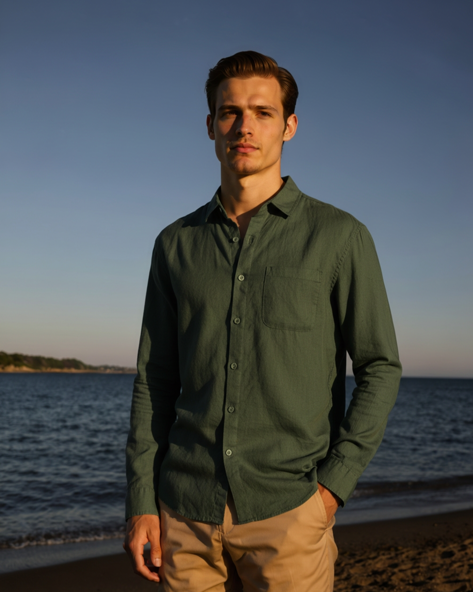 Carlos | Men's Casual Button Down Shirt with Chest Pocket