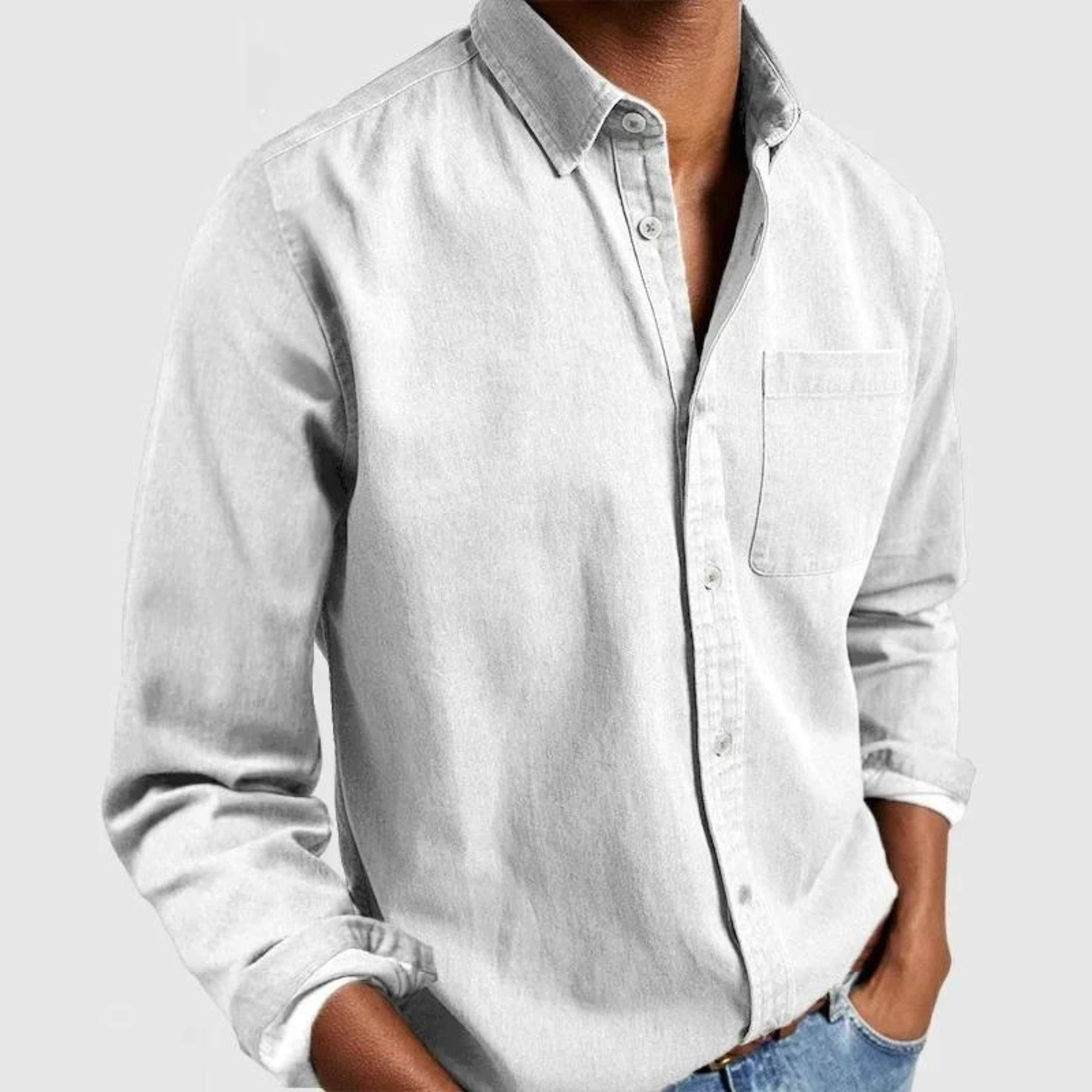 Samuel | Men’s Relaxed Long Sleeve Shirt with Button Front