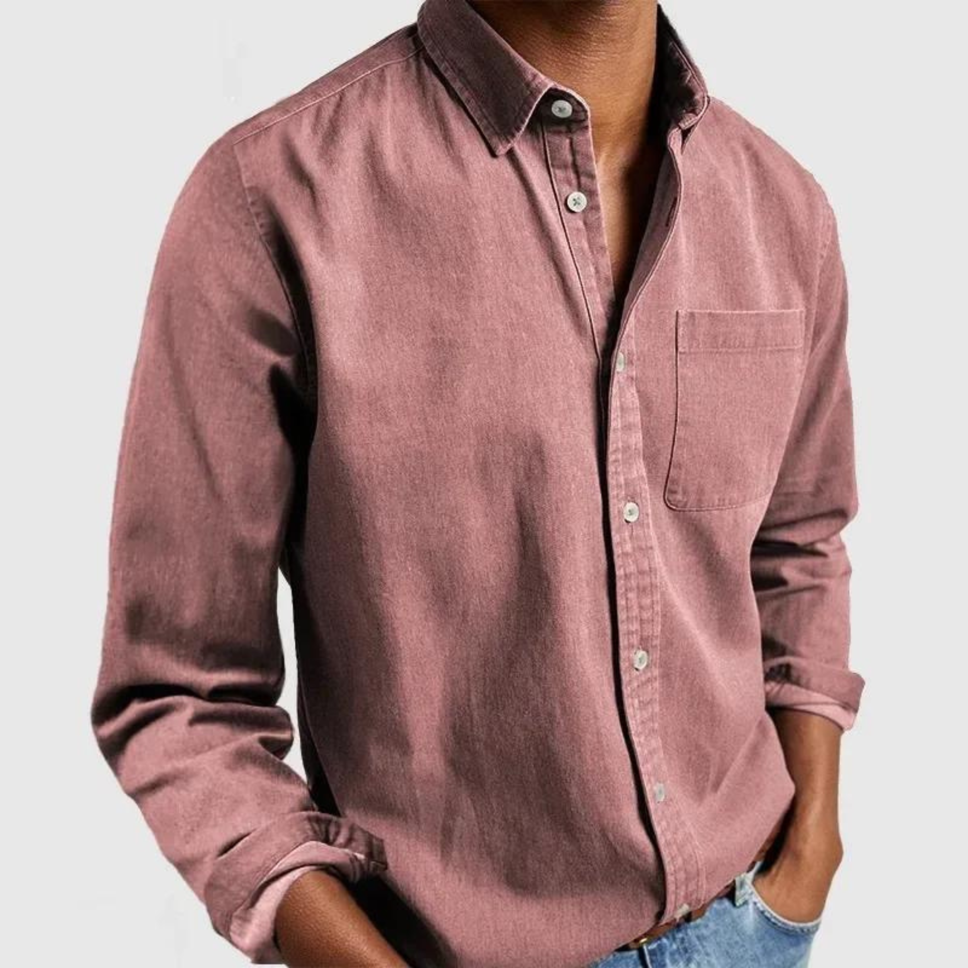 Samuel | Men’s Relaxed Long Sleeve Shirt with Button Front