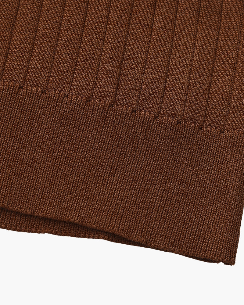 Christopher | Men's Casual Ribbed Knit Polo with Open Collar