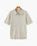 Christopher | Men's Casual Ribbed Knit Polo with Open Collar