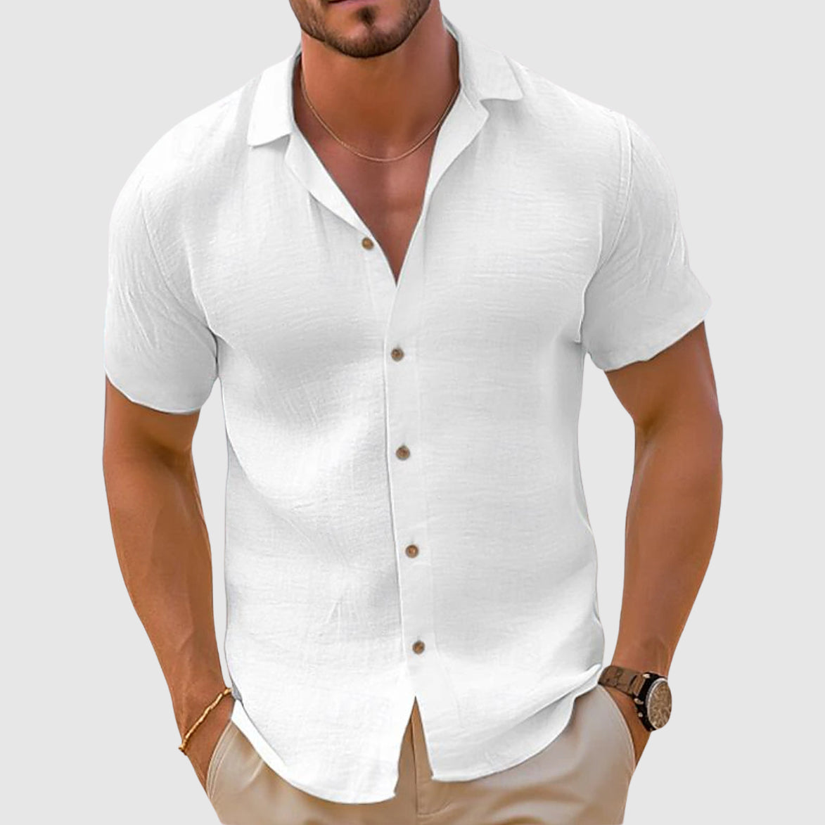 Theodore | Men's Relaxed Button Up Shirt with Camp Collar