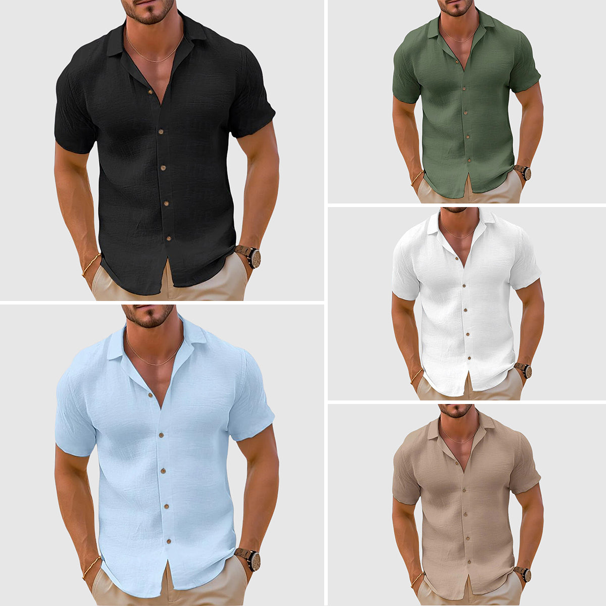 Theodore | Men's Relaxed Button Up Shirt with Camp Collar