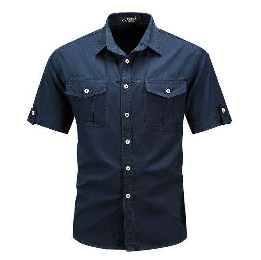 Aaron | Men's Casual Cargo Button Up Shirt with Flap Pockets