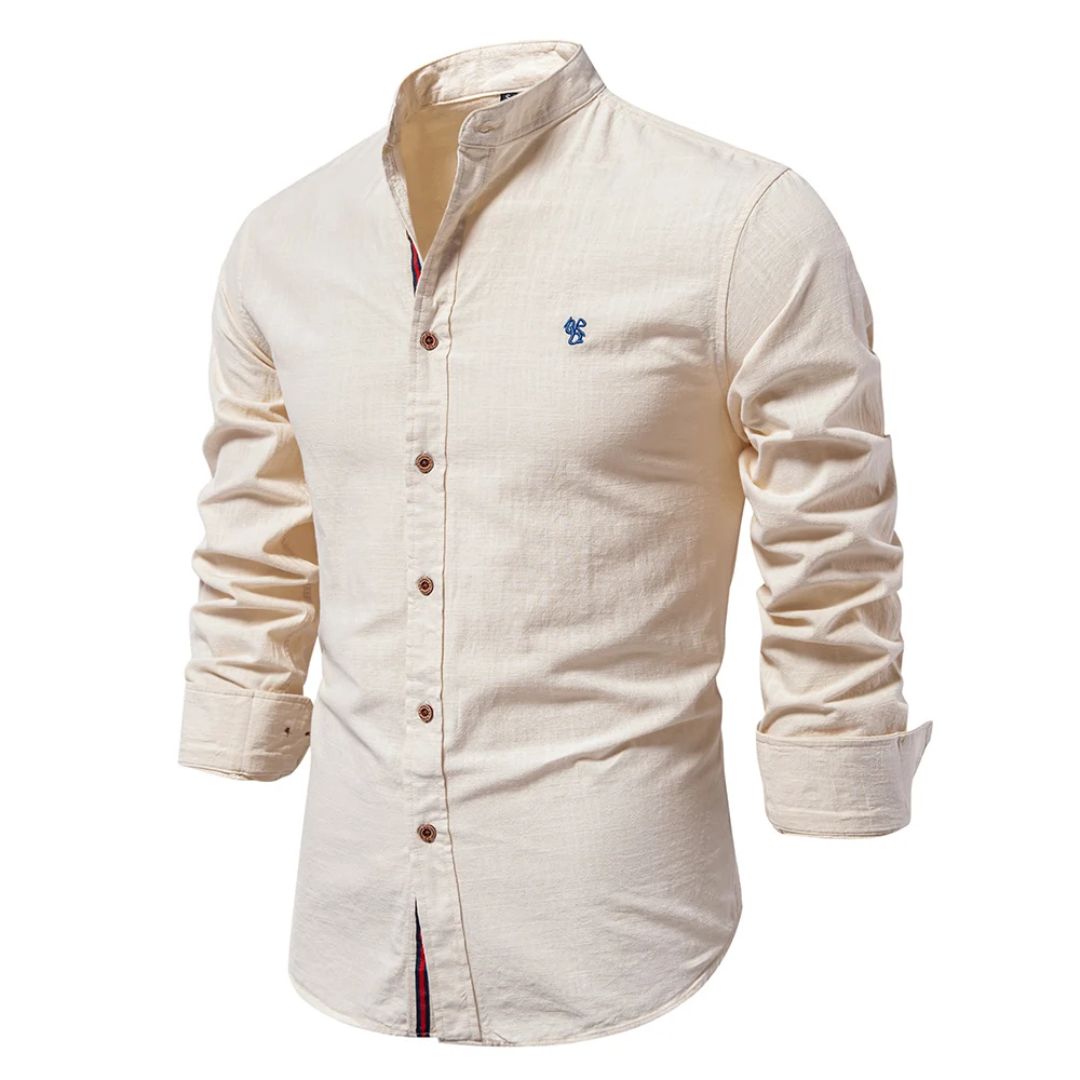 Sebastian | Men's Formal Wear Button-Up Shirt with Stand Collar