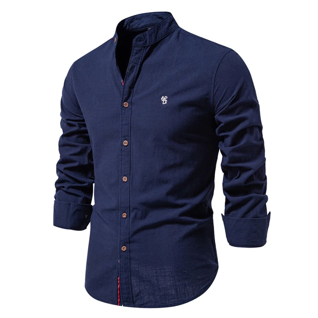 Sebastian | Men's Formal Wear Button-Up Shirt with Stand Collar