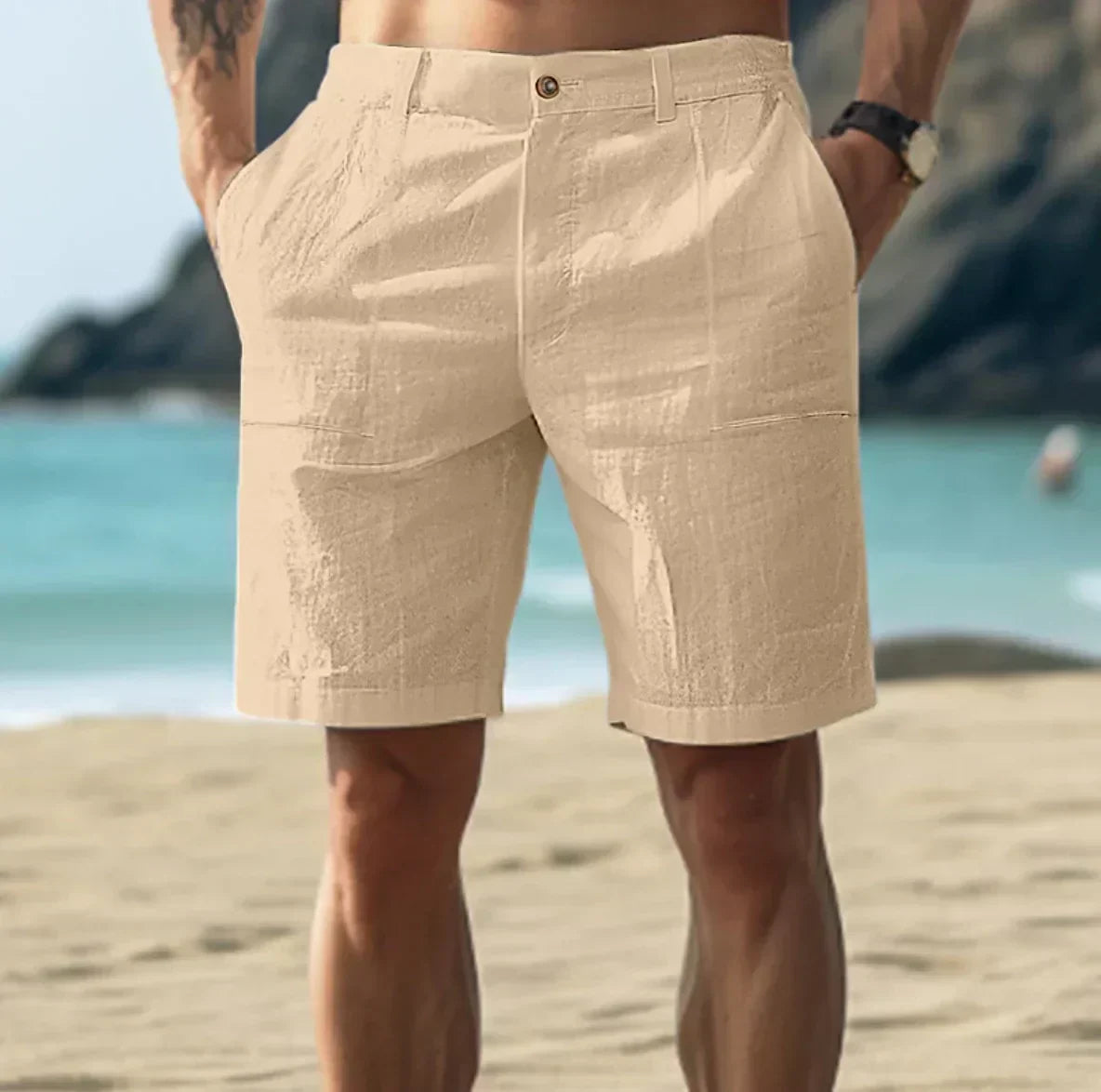 Noah | Men's Relaxed Summer Shorts with Button Closure