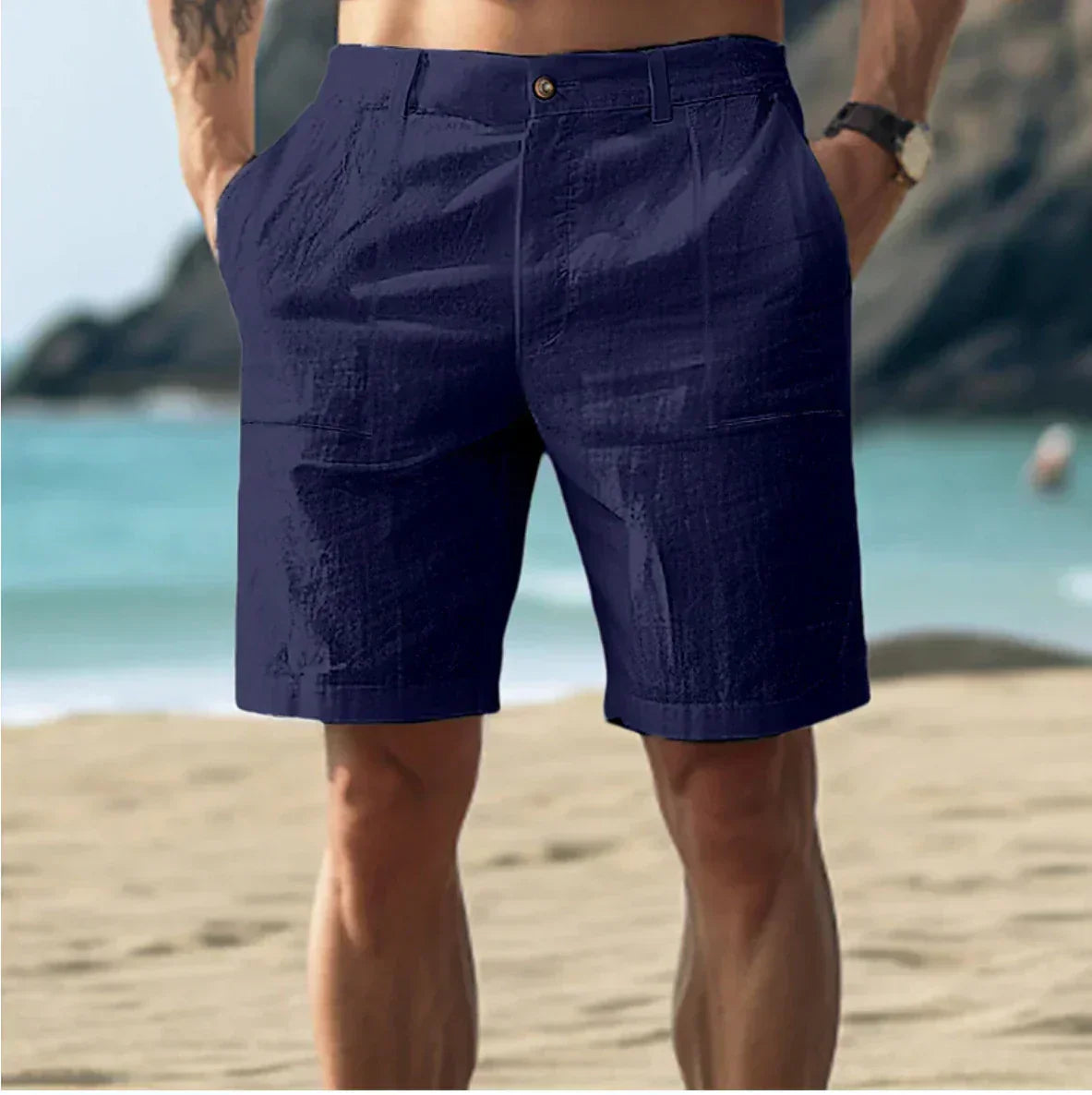 Noah | Men's Relaxed Summer Shorts with Button Closure