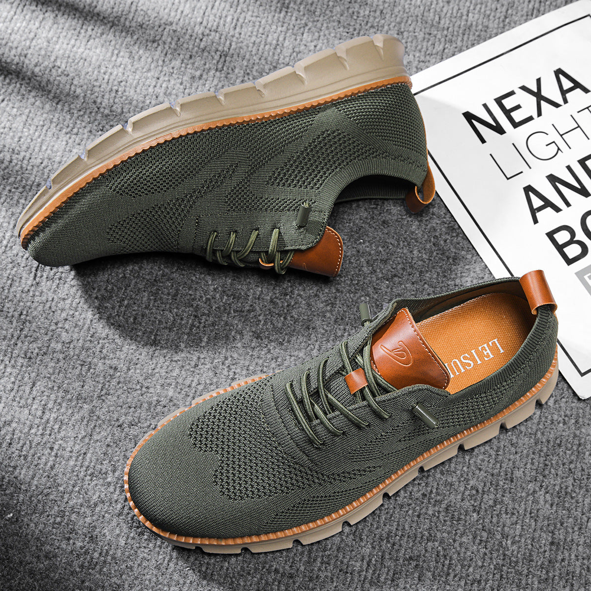 James | Men's Knit Sneakers with Flex Grip Sole