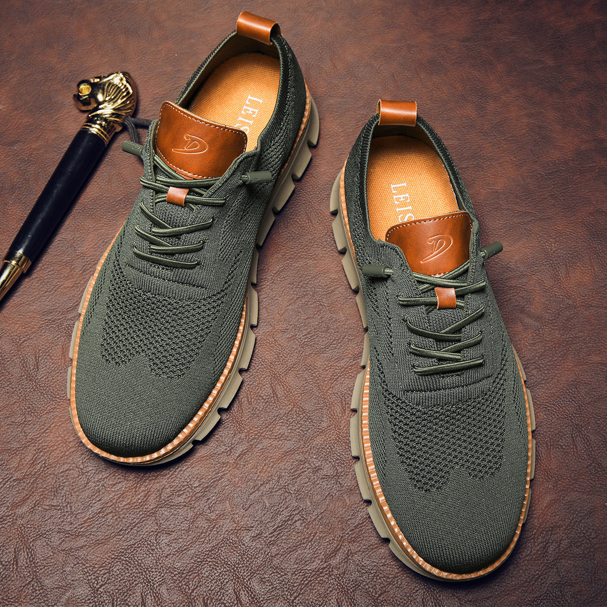 James | Men's Knit Sneakers with Flex Grip Sole