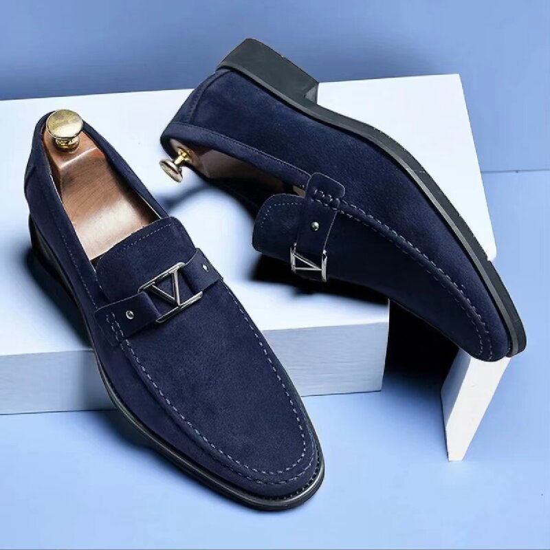 Brody | Men’s Formal Slip-On Loafers with Triangle Metal Bit