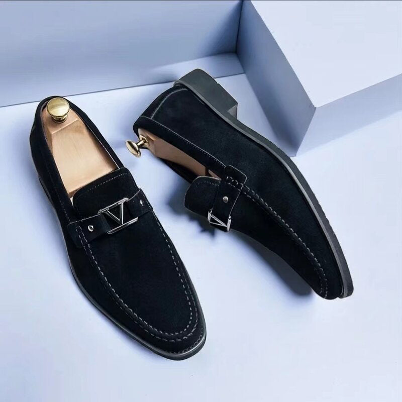 Brody | Men’s Formal Slip-On Loafers with Triangle Metal Bit
