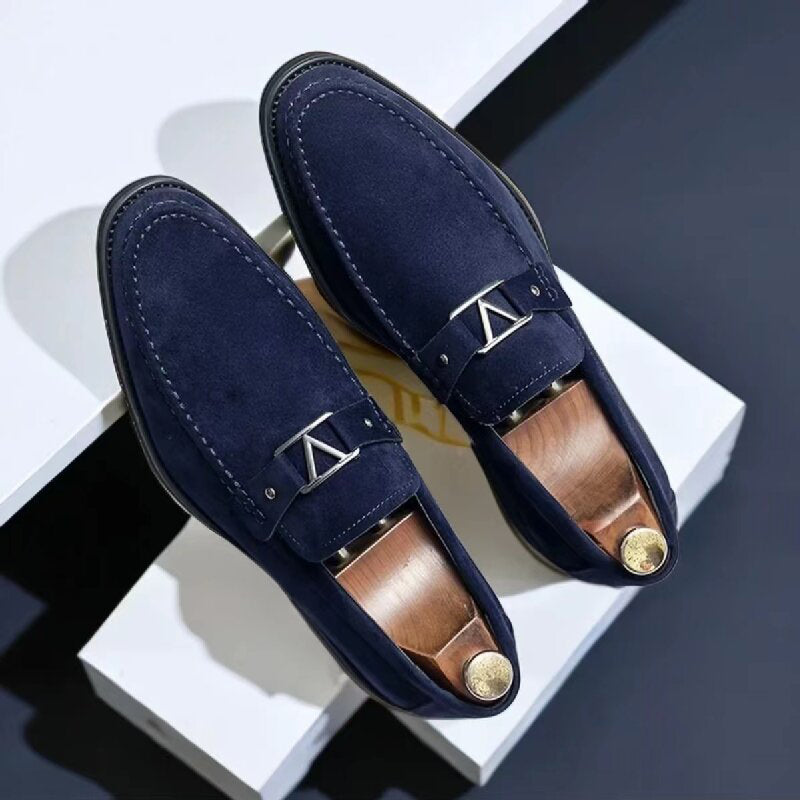 Brody | Men’s Formal Slip-On Loafers with Triangle Metal Bit