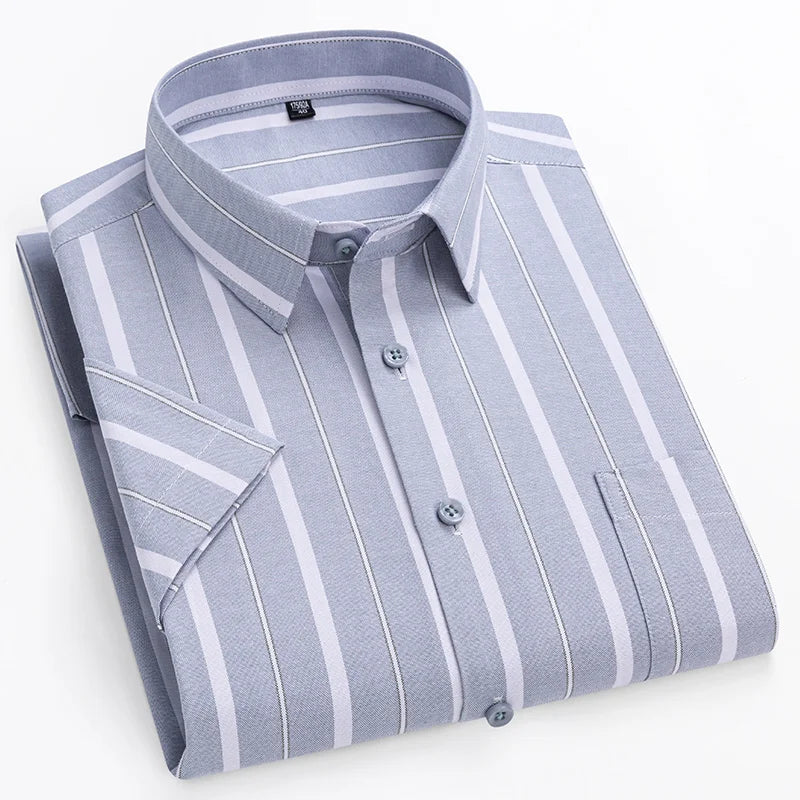 Cole | Men's Summer Striped Short Sleeve Shirt with Pocket