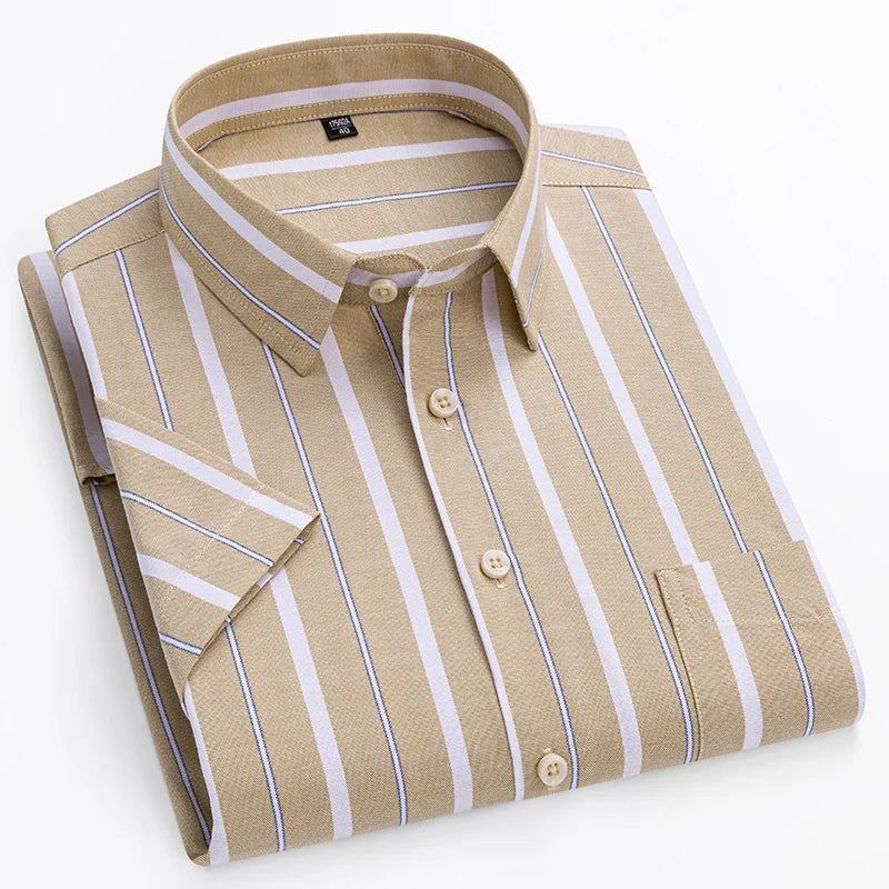 Cole | Men's Summer Striped Short Sleeve Shirt with Pocket