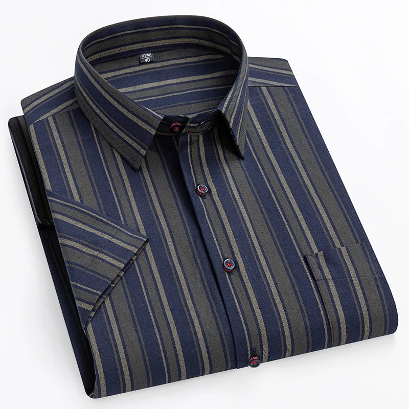 Cole | Men's Summer Striped Short Sleeve Shirt with Pocket