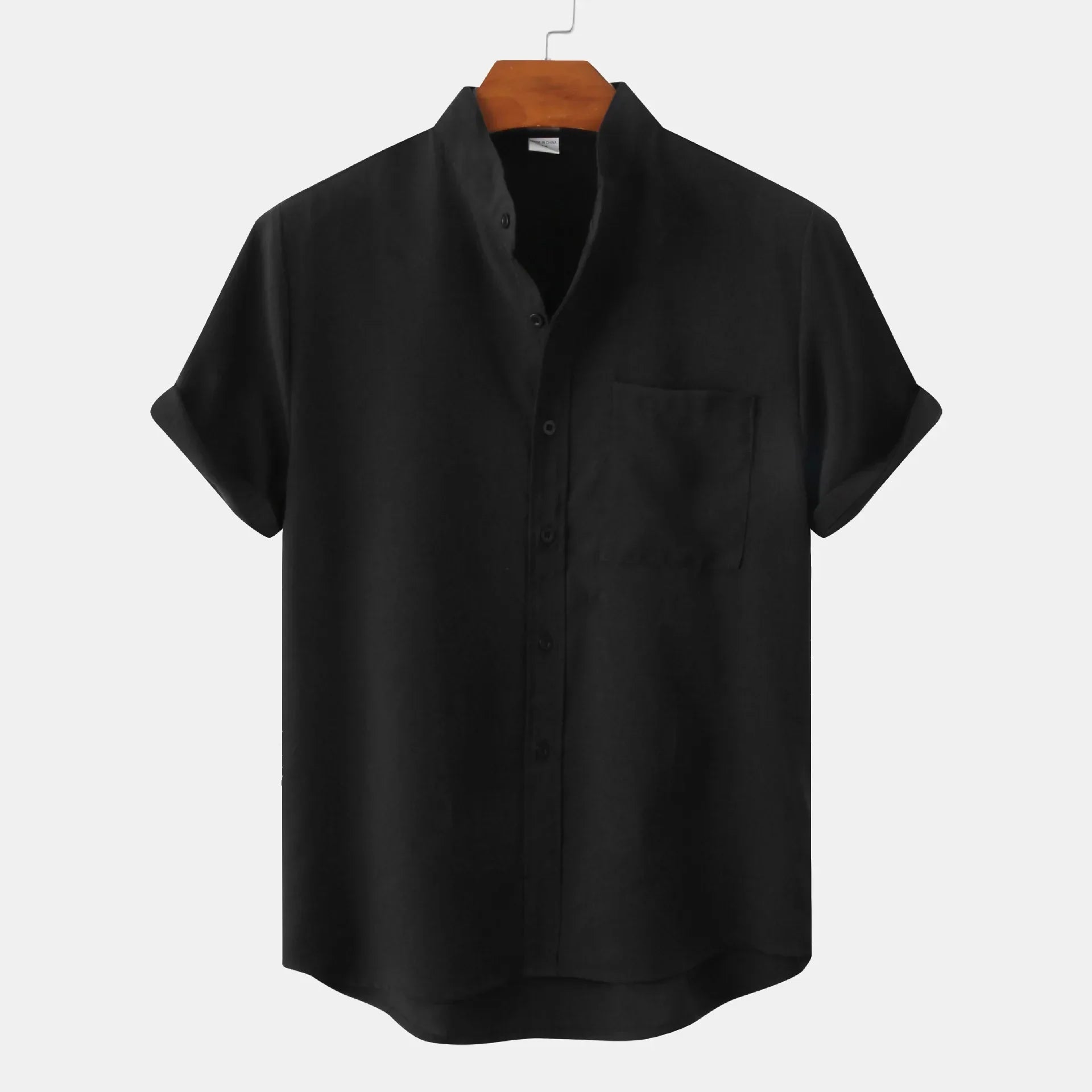 Bruce | Men's Summer Shirt with Collarless Design
