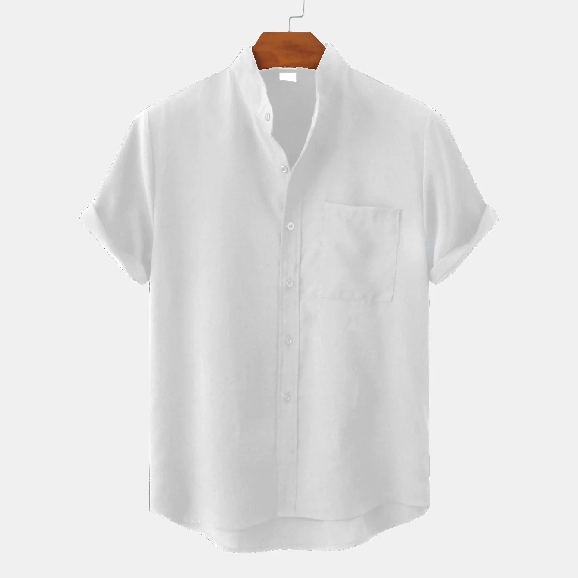 Bruce | Men's Summer Shirt with Collarless Design