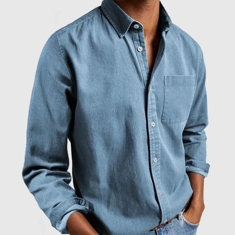 Samuel | Men’s Relaxed Long Sleeve Shirt with Button Front