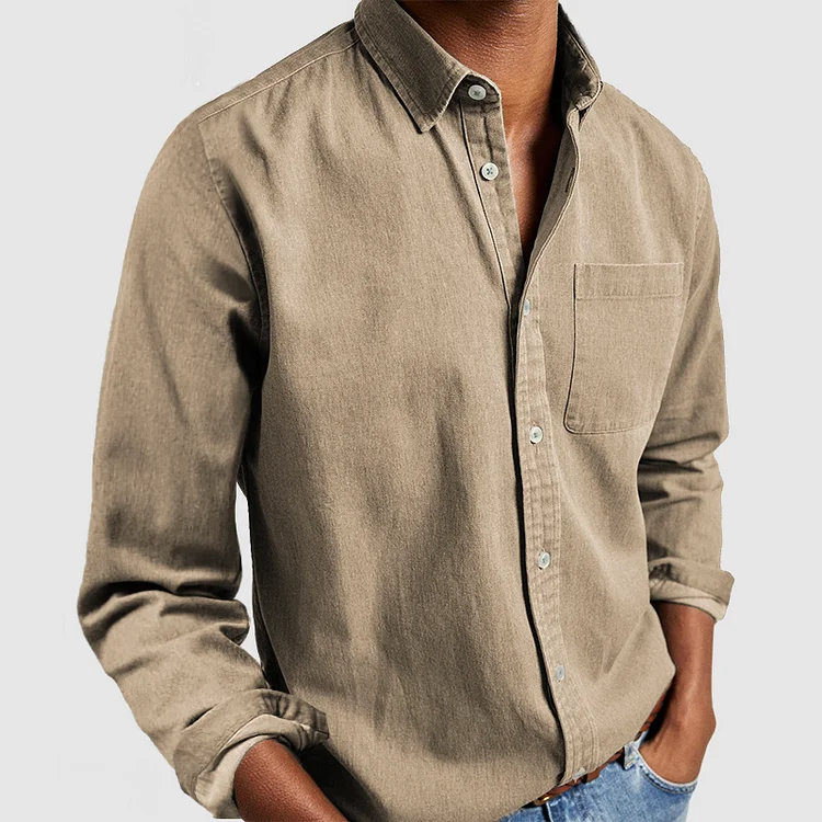 Samuel | Men’s Relaxed Long Sleeve Shirt with Button Front