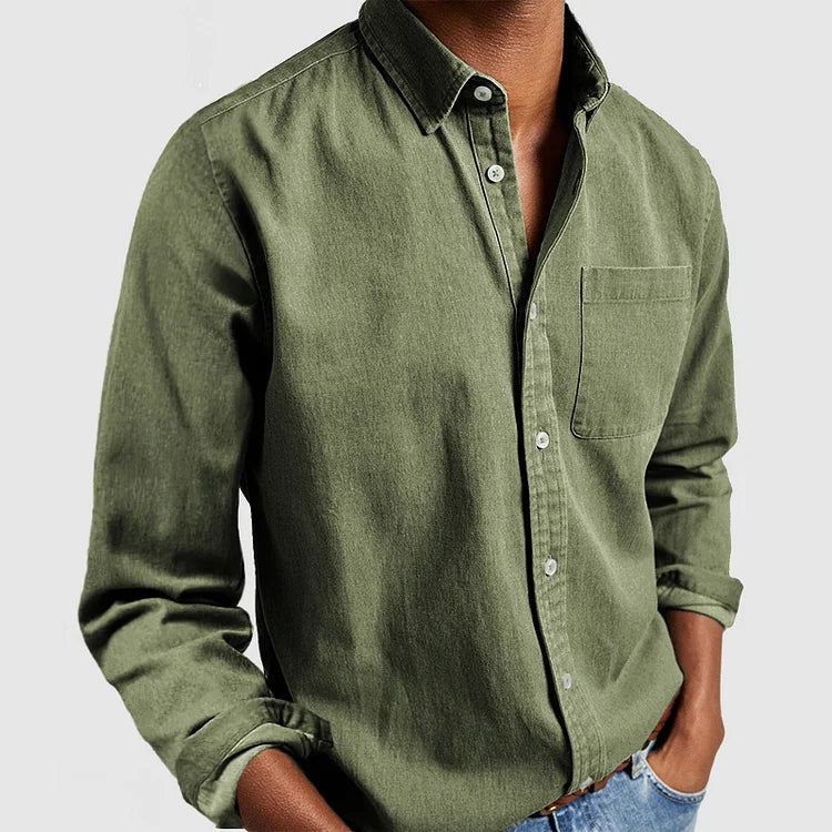 Samuel | Men’s Relaxed Long Sleeve Shirt with Button Front