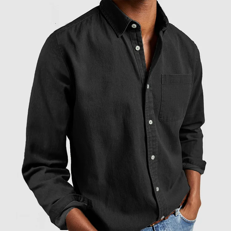 Samuel | Men’s Relaxed Long Sleeve Shirt with Button Front