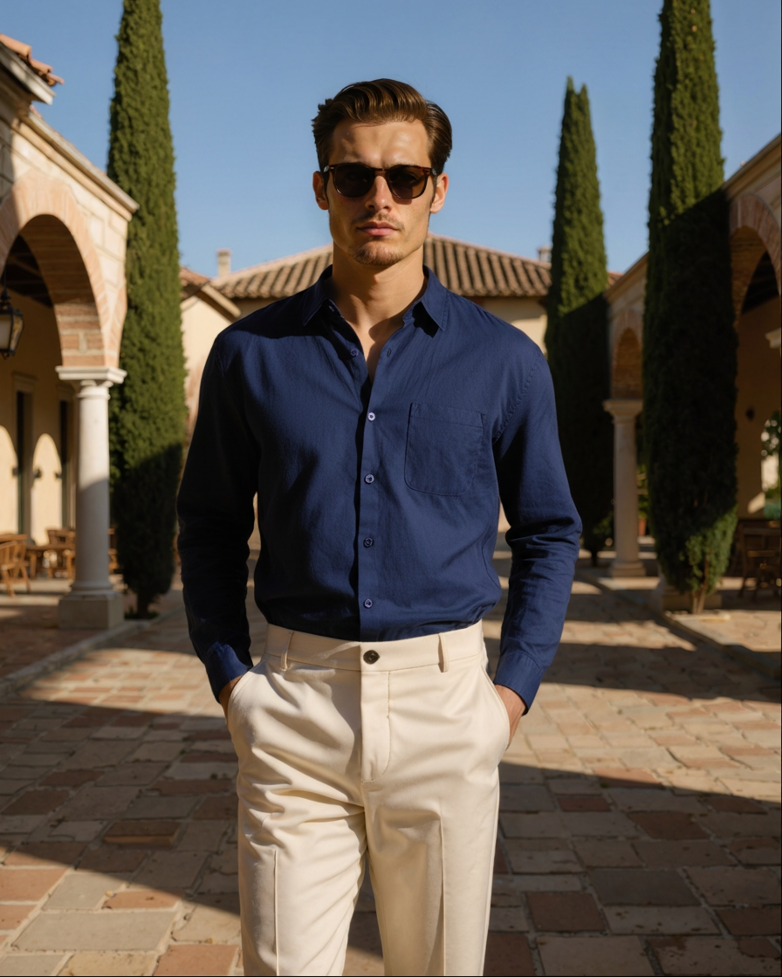 Carlos | Men's Casual Button Down Shirt with Chest Pocket
