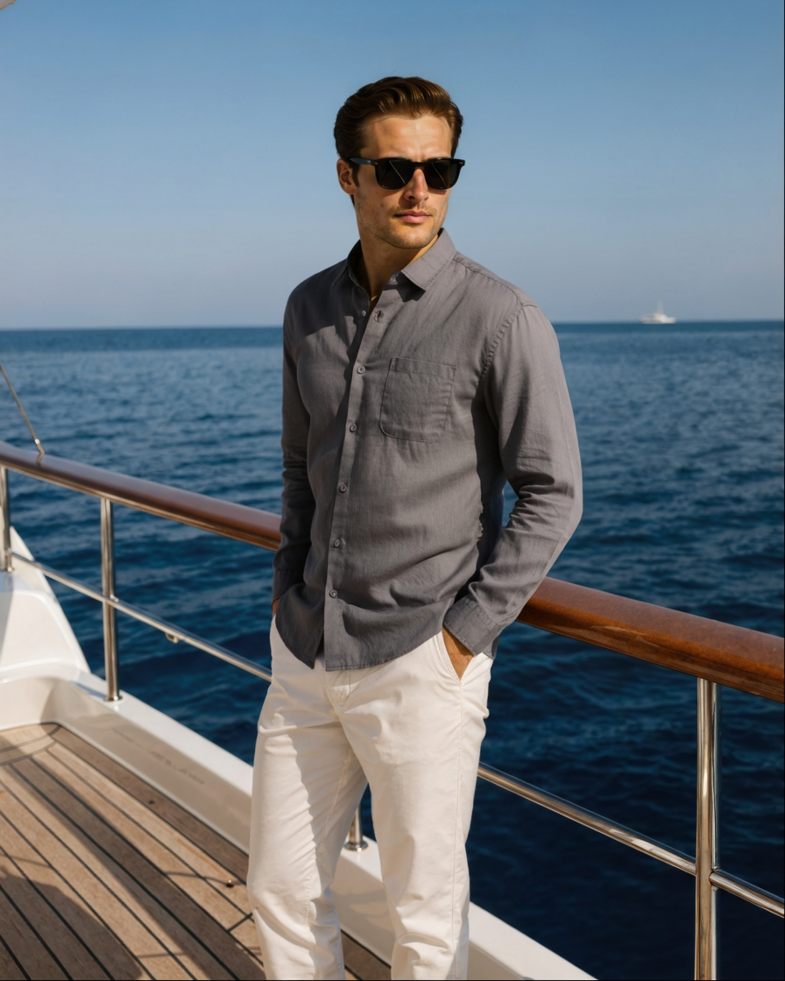 Carlos | Men's Casual Button Down Shirt with Chest Pocket