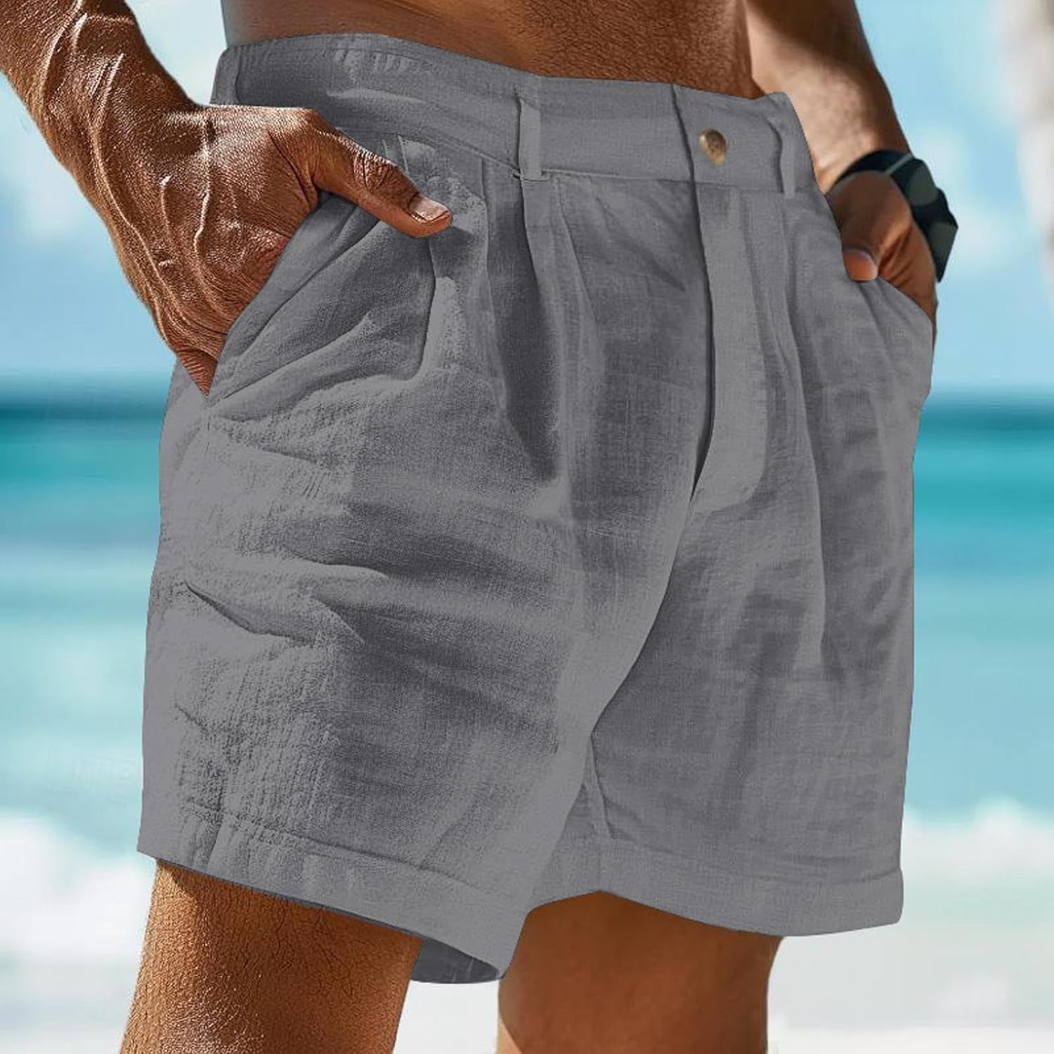 Grayson | Men’s Casual Pleated Shorts with Side Pockets