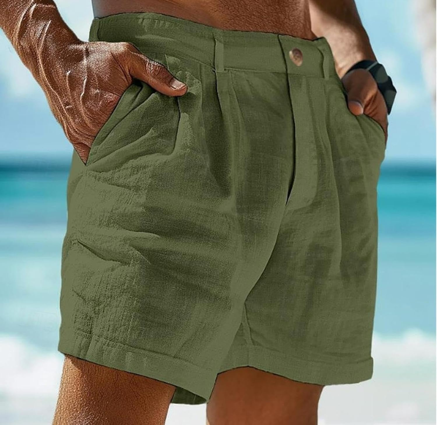 Grayson | Men’s Casual Pleated Shorts with Side Pockets