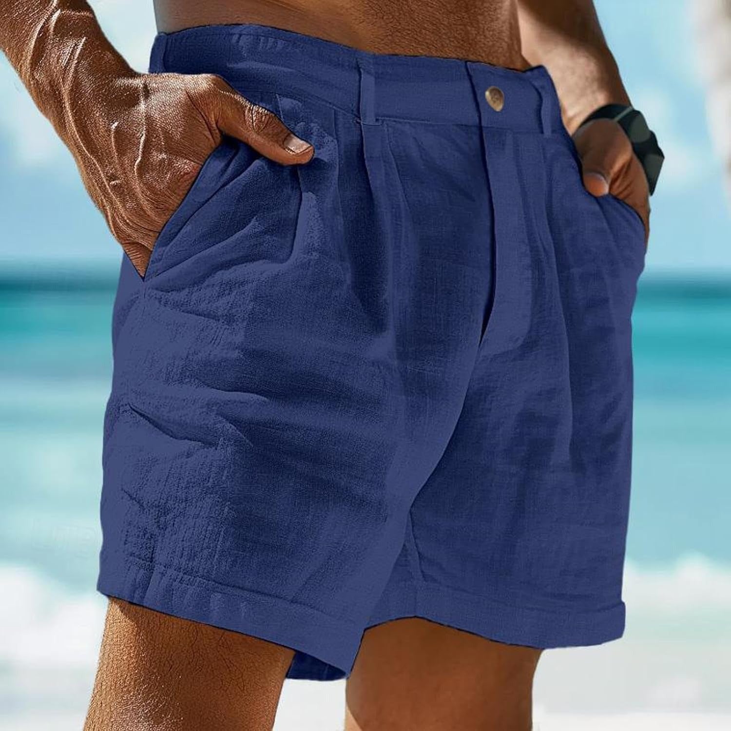 Grayson | Men’s Casual Pleated Shorts with Side Pockets